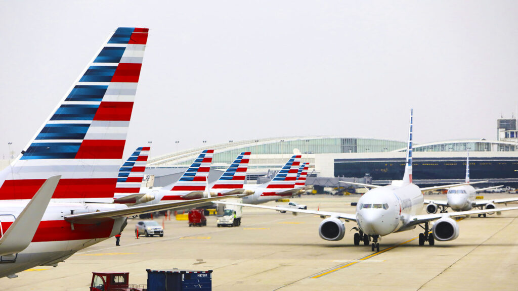 American Airlines Boeing 737 jets at the airport