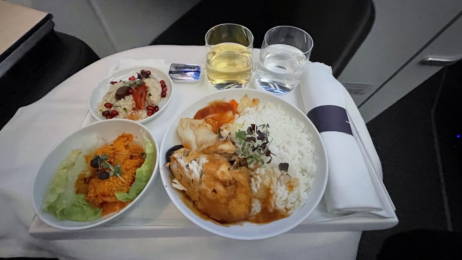 Finnair A350 Business Class Dinner
