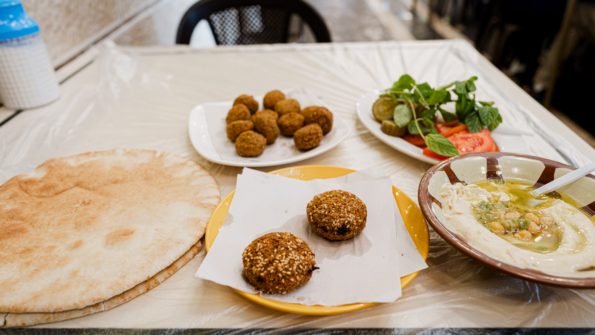 Falafel and hummus from Hashem's Restaurant