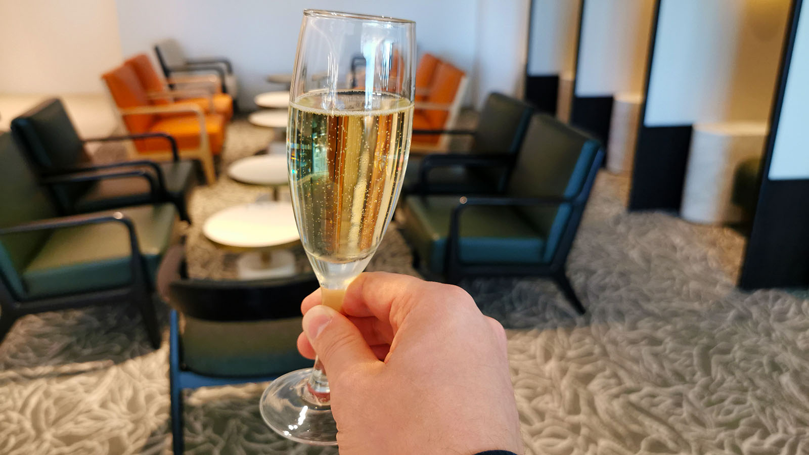 Bubbles in the Plaza Premium Lounge, Adelaide