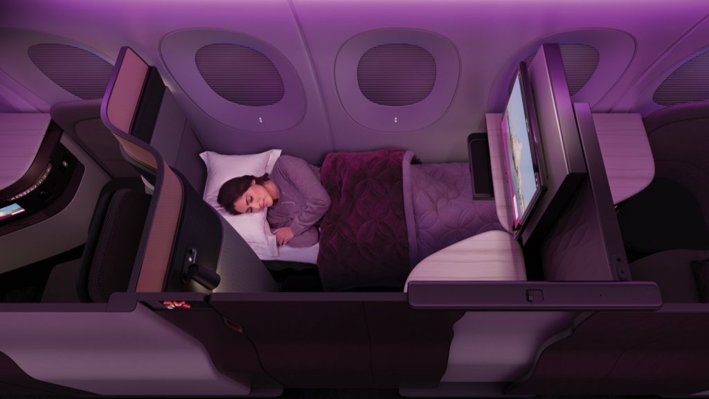 Qatar Airways Qsuites Sleeping